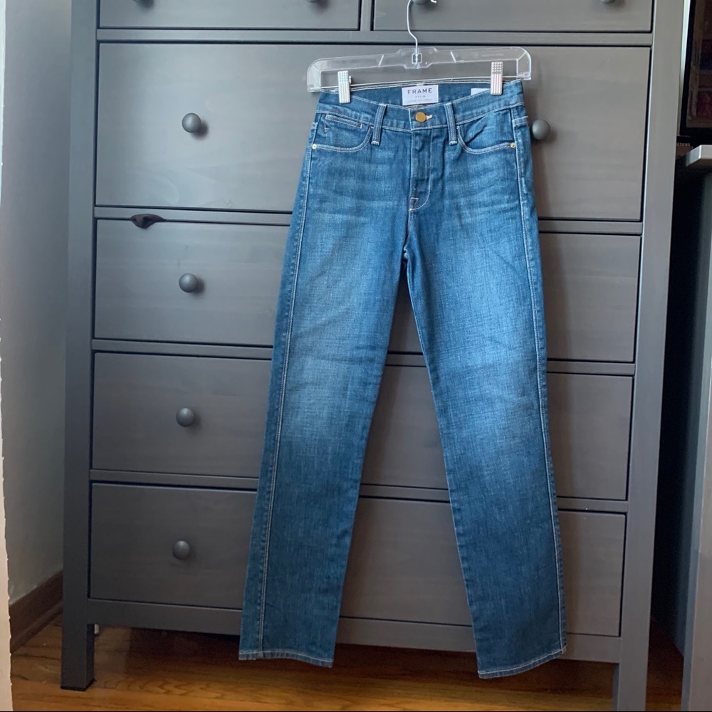 Frame le high straight jeans sz 25 (y38)